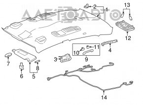Toyota Avalon 13-15 gray headliner without sunroof