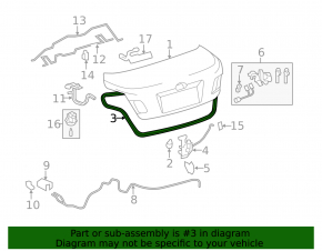 Toyota Camry v40 trunk lid seal