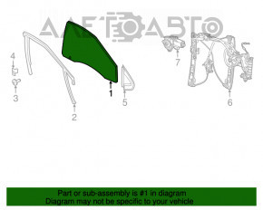 Glass door front left Dodge Dart 13-16