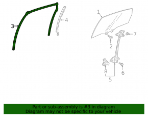 Rear left window seal for Honda Accord 18-22