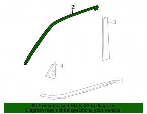 Upper front left door molding for Lexus LX 22-26 chrome