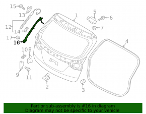Right tailgate tilt sensor Hyundai Santa FE Sport 17-18 rest, for electric drive