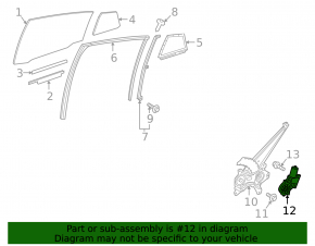 Rear left window lift motor Toyota Prius 50 16-