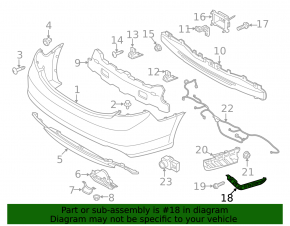 Left rear bumper mount for Hyundai Azera 12-17