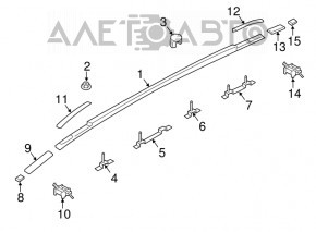 Roof lining right Hyundai Santa FE Sport 13-18 under roof rails