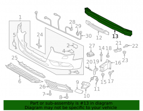 Front bumper reinforcement Audi A4 B8 08-16 dented