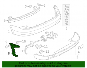 Rear bumper mount left Audi Q3 8U 15