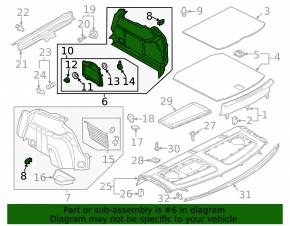 Arch trim right Audi A3 8V 15-20 4d, 5d, without rear airbag, FWD, black