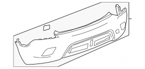 Rear bumper bare Buick Encore 13-16 structure, for parking sensors, dents, scratches