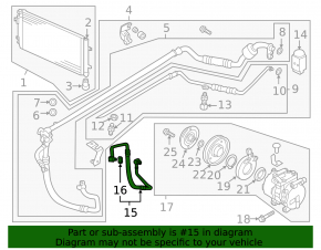 Air conditioner tube compressor-heater Hyundai Veloster 12-17