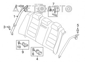 Seat belt rear left Mazda 6 13-17 black