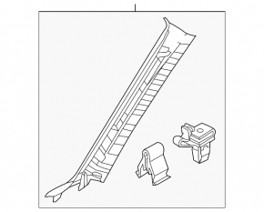 Front pillar trim upper right Mazda 6 18-21 plastic gray