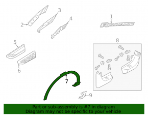 Front right fender arch trim for Land Rover Discovery Sport 20-23