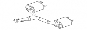 Rear muffler with barrels Lexus IS250 06-13
