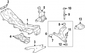 Subaru Forester 25-26 right front subframe bracket, large