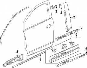 Door trim lower front right GMC Terrain 18-