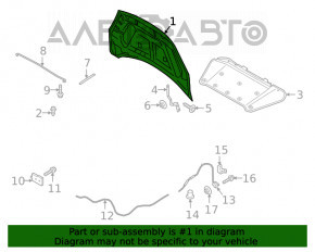 Hood bare Ford Escape MK4 20-22 aluminum OEM