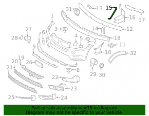 Front bumper reinforcement bracket right BMW X5 F15 14-18