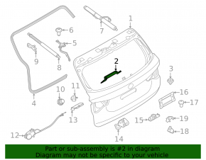 Vibration damper for the trunk door BMW X3 G01 18-21