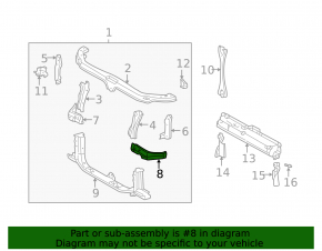 TV strip, left eyelash, under the headlight, 98-03 Lexus RX300