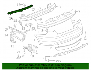 Rear bumper mount central VW Jetta 11-14 USA