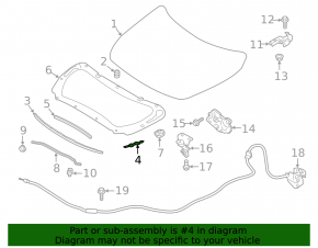 Hood seal front left Nissan Altima 19-24