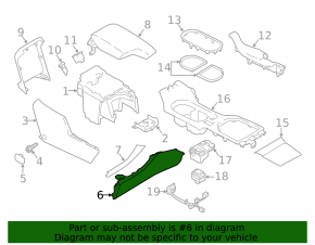 Center console trim side left Subaru Impreza 17- GK black, break crepe