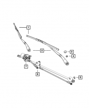 Wiper arm right Chrysler 200 11-14