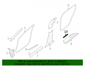 Door sill trim outer rear left Nissan Pathfinder 13-20 chrome, type 1, worn, missing seal