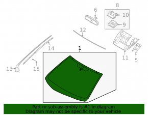Windshield Hyundai Elantra 21-23 for camera and humidity sensor, sand