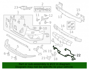 Wiring front bumper Audi A3 8V 15-16 for parking sensors