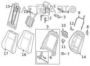 Passenger seat Audi A5 F5 20- leather black