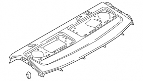 Rear shelf Audi A4 B9 18-25 gray, Bang and Olufsen, cracks