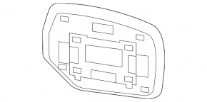 Right mirror element for Subaru Ascent 19-23, heated, under the turn signal