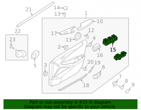 Front right window lift control Hyundai Sonata 11-15 beige