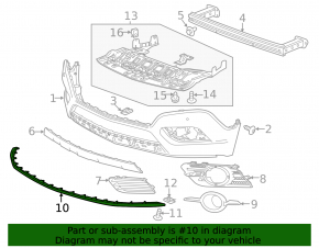 Buick Encore 13-16 Front Bumper Lip