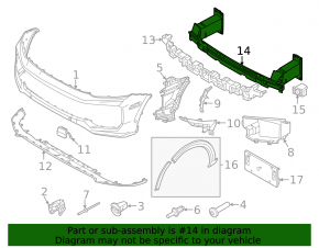 Front bumper reinforcement for the Porsche Cayenne 24-26 Turbo GT coupe