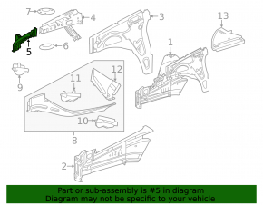Outer bracket for left wing apron Mercedes W166 ML/GLE 12-19