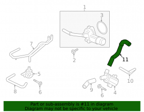 Cooling pipe pump-ICE Ford Fusion mk5 13-20 hybrid, plug-in