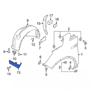 Mudguard front right Ford Escape 17-19 rest