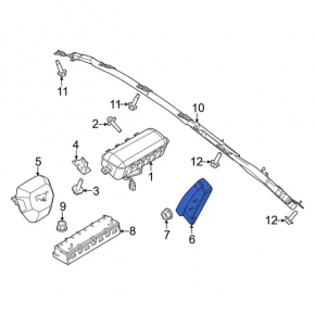 Ford Mustang mk6 18-23 front right seat airbag