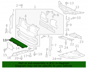 Lower radiator deflector Lincoln Nautilus 19-23