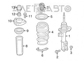 Shock absorber strut assembly front left Mercedes CLA 14-19