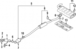 Exhaust line middle section with catalytic converter Hyundai Tucson 22-24 2.5