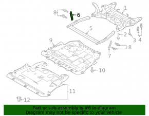 Front Subframe Reinforcement Bracket Right Volvo XC40 19-22