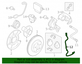 ABS sensor rear left BMW 5 F10 11-16