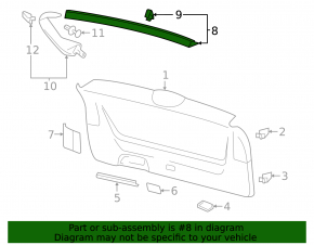 Upper trunk door trim VW Atlas 18-24 black