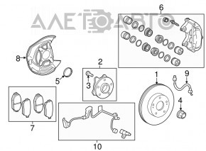 Front right hub Lexus IS 14-20 AWD