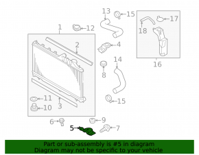 Radiator bracket lower left Subaru Impreza WRX GH 08-14