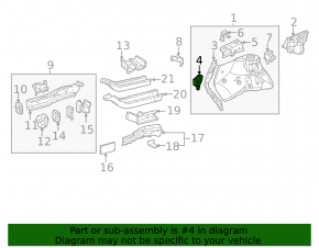 Front fender apron bracket, right, Toyota Sienna 11-20